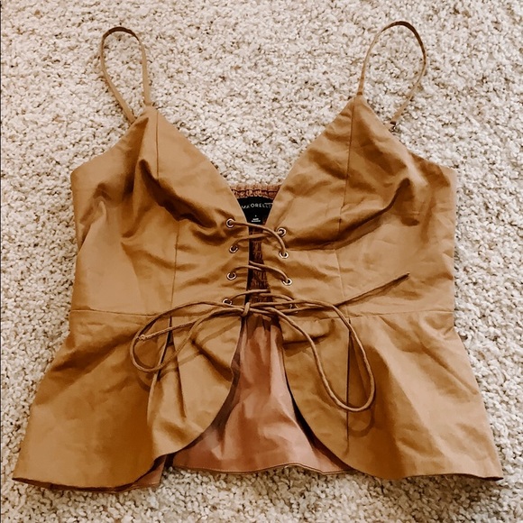 MAJORELLE Tops - NWOT MAJORELLE X REVOLVE KHAKI LACE UP TANK- S